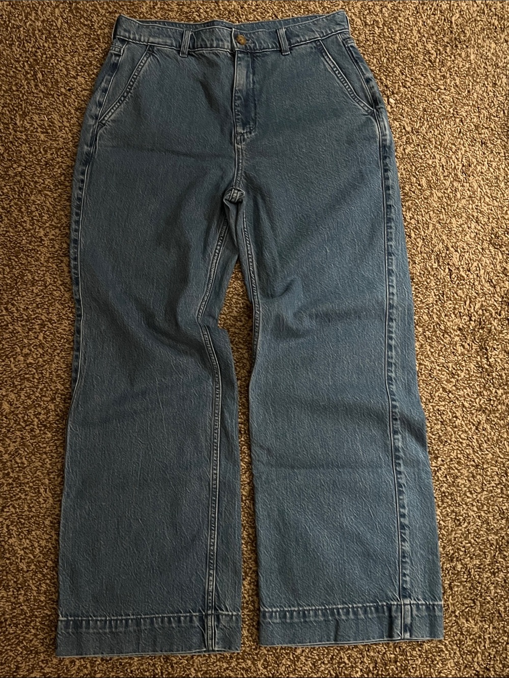 J. Crew Women's Wide-Leg Jeans in Medium Blue